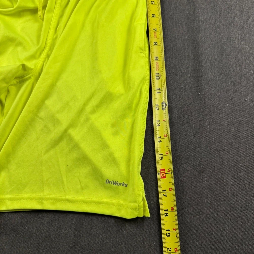 Athletic Works Boys XL 14-16 Activewear Set Grey Shirt Neon Yellow Shorts 2pc